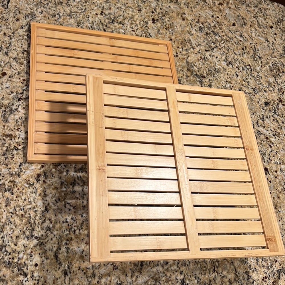 New-ish Pair of Pier 1 Oversized Trivets/Bamboo Racks | 14 x 14 x .5 inches